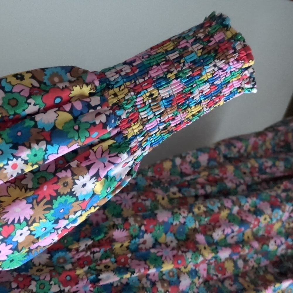 Boden Floral Long Sleeve Dress with Sharp Yellow Belt And Pockets 2P Or 2 - Picture 9 of 14